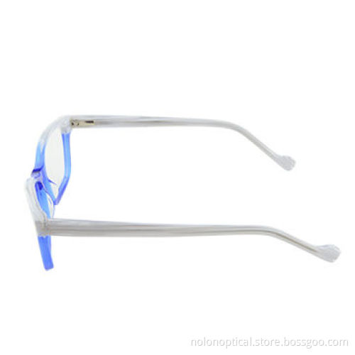 Fashion lamination acetate optical frames in blue with white